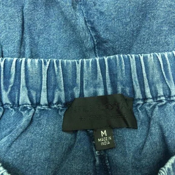 Nili Lotan Tilly Cotton Chambray Shorts High Waisted Deep Indigo M New 258013